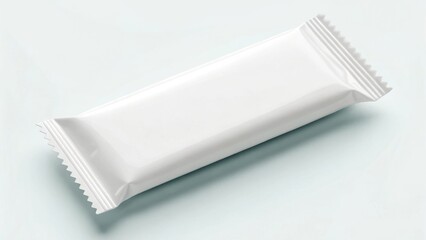 Blank white snack bar wrapper mockup isolated on a clean background for branding