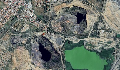 Kimberly Diamond Mine, South Africa: High-Resolution Aerial View of The Big Hole