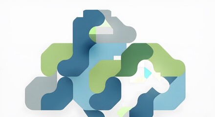 Abstract geometric shapes composition isolated on white background for design