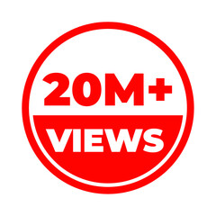 20 Million views png, Massive audience impact, Viral content design, Top media marker