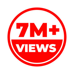 7 Million views png, Trending video highlight, Audience engagement growth, Top rated media