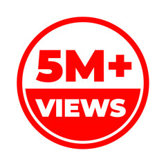 5 Million views png, Popular online content, Eye-catching visual design, Social media highlight