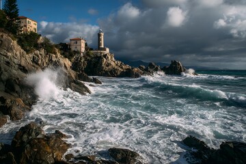 Waves Crashing on Rocks Atlantic Ocean Coast Shoreline Nature Landscape