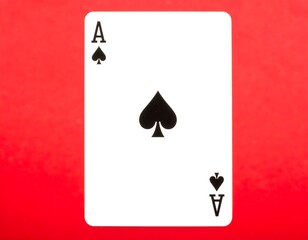 Obraz premium Close-up of an Ace of Spades playing card
