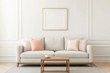 Modern living room with plush sofa and contemporary coffee table decor