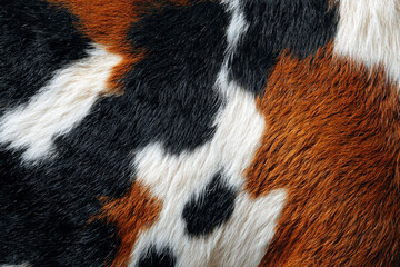 Close-Up of Diverse Patterns in Animal Fur with Brown and White Shades