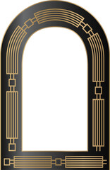 Decorative Gold and Black Archway Element