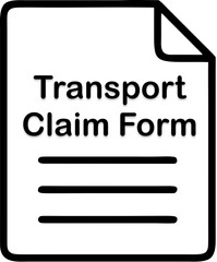 Transport Claim Form on white background with lines for information, transparent background, isolated, vector, icon 