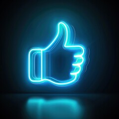 Neon thumbs up symbol