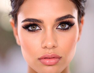 Fototapeta premium Close-up portrait of a woman with striking makeup