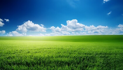 Obraz premium Green Field Under Blue Sky