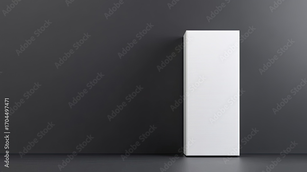 Poster white rectangular object on gray background