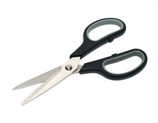 Close-up of black and gray scissors