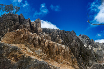 mountain landscape with blue sky