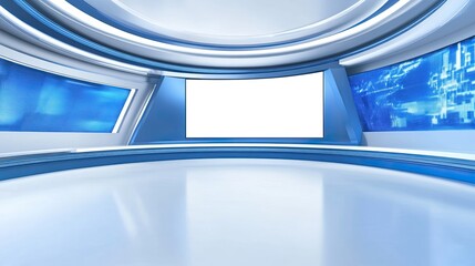 Virtual studio background blue screen digital display