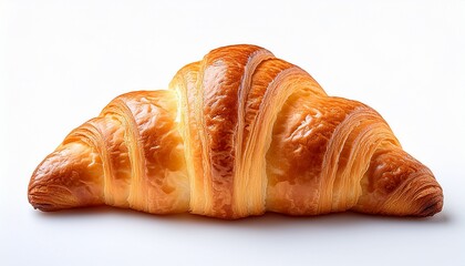 Freshly Baked Croissant On White Background For Food Lovers