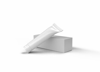 Tube with box 3d mockup