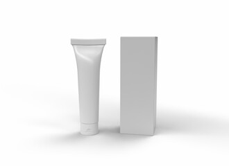 Tube with box 3d mockup