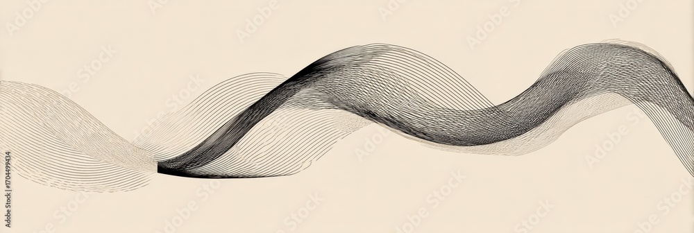 Aufkleber flowing abstract lines creating a harmonious composition on a soft background