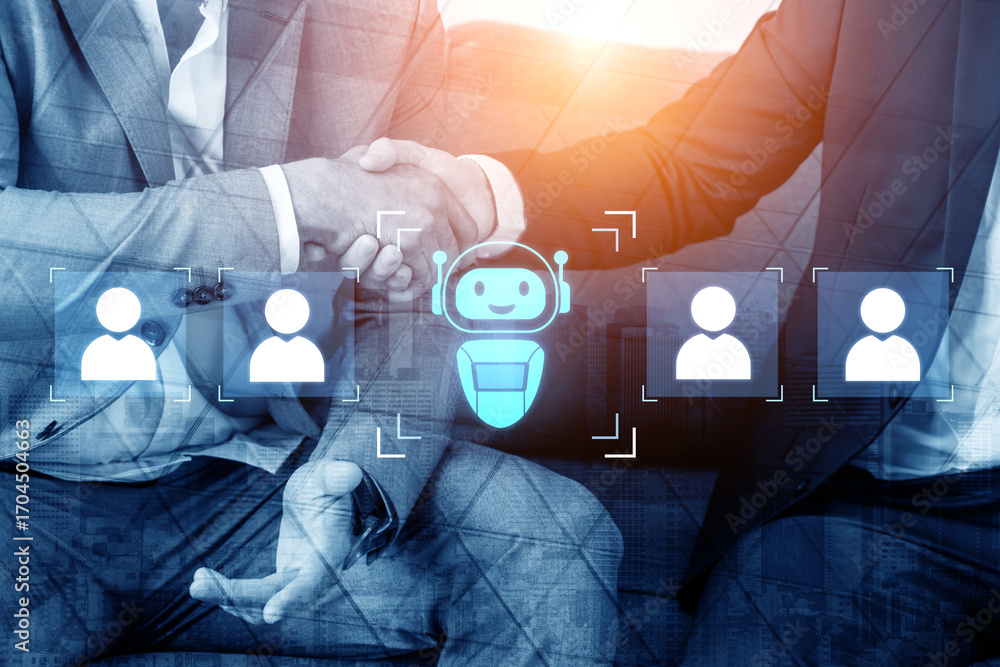 Aufkleber AI is selected to replace human employees, illustrating automation and workforce transformation driven by artificial intelligence in digital operations Vouch
