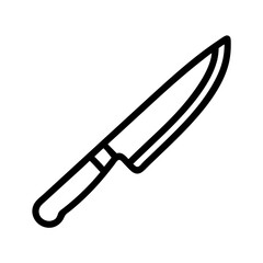 Fototapeta premium Minimalist outline kitchen knife vector icon for culinary and chef themes scalable illustration
