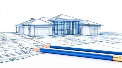 Modern house blueprint design and construction
