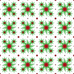 Seamless Christmas pattern with festive balls and holiday decorations