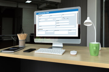 Online application form for modish registration on the internet website