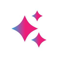 Generative AI star and magic sparkles star logo icon with colorful design. Modern artificial intelligence and spark star symbol for creative tools and designs.