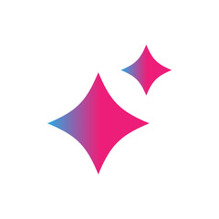 Fototapeta premium Generative AI star and magic sparkles star logo icon with colorful design. Modern artificial intelligence and spark star symbol for creative tools and designs.