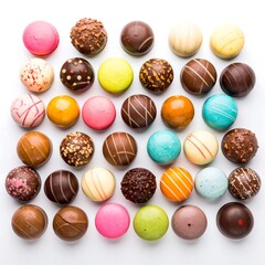 Fototapeta premium Colorful assortment of gourmet chocolates