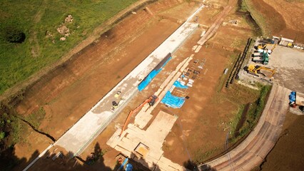 砂防ダムの基礎工事