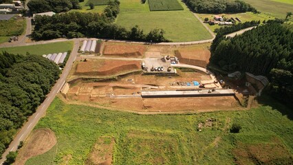 砂防ダムの基礎工事