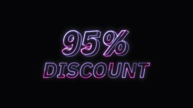  95% Discount Neon Text Seamless Loop 4K with Black Background Animated Promotional Typography for Video Editing