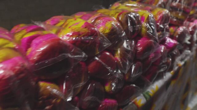 Colorful Traditional Sweet Bread Wrapped at Mexican Fair 3059