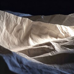 Close Up Of Light Reflecting On Crumpled Tissue