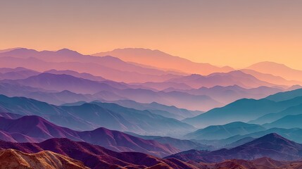 Obraz premium Hazy Mountains Layers at Dusk