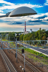 lamp illuminating the refinery