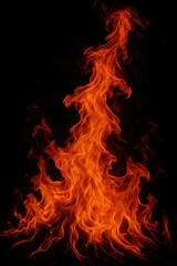 Fototapeta premium Dramatic fire element photography with intense orange flames and dynamic movement for energy and power-themed creative applications