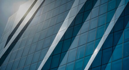 Modern Architectural Design Abstract Building Geometric Glass Facade Diagonal Lines