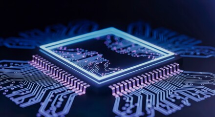 Modern Processor Chip Design with Integrated Circuitry and Digital Technology Imagery