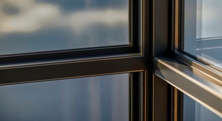 Modern Window Frame with Cloudy Sky Backdrop - Architectural Perspective