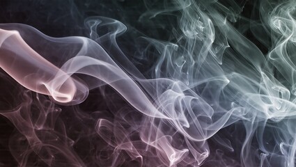 Fototapeta premium Swirling Patterns of Colorful Smoke Flowing Gracefully Against a Dark Backdrop