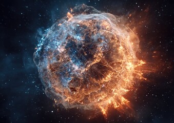 Exploding Star in Deep Space Nebula