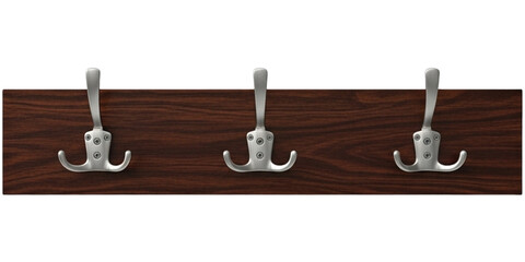 Stylish Wooden Coat Rack with Metal Hooks Modern Home Decor Hanger Wall Mounted Furniture on transparent background