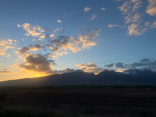 sunset in the mountains