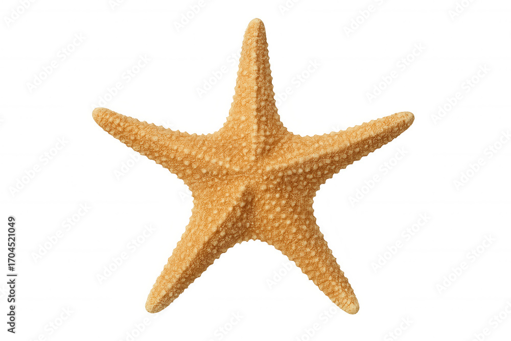Poster close-up of a starfish isolated on transparent background, highlighting its unique texture and intri