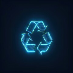 Recycle symbol neon light