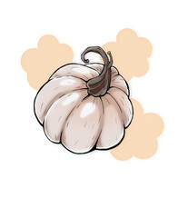 Beige cartoon stylized pumpkin