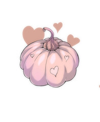 Cute pink stylized pumpkin heart
